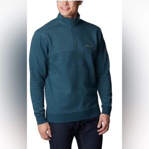 Columbia Blue Zip Up Sweater with High Collar